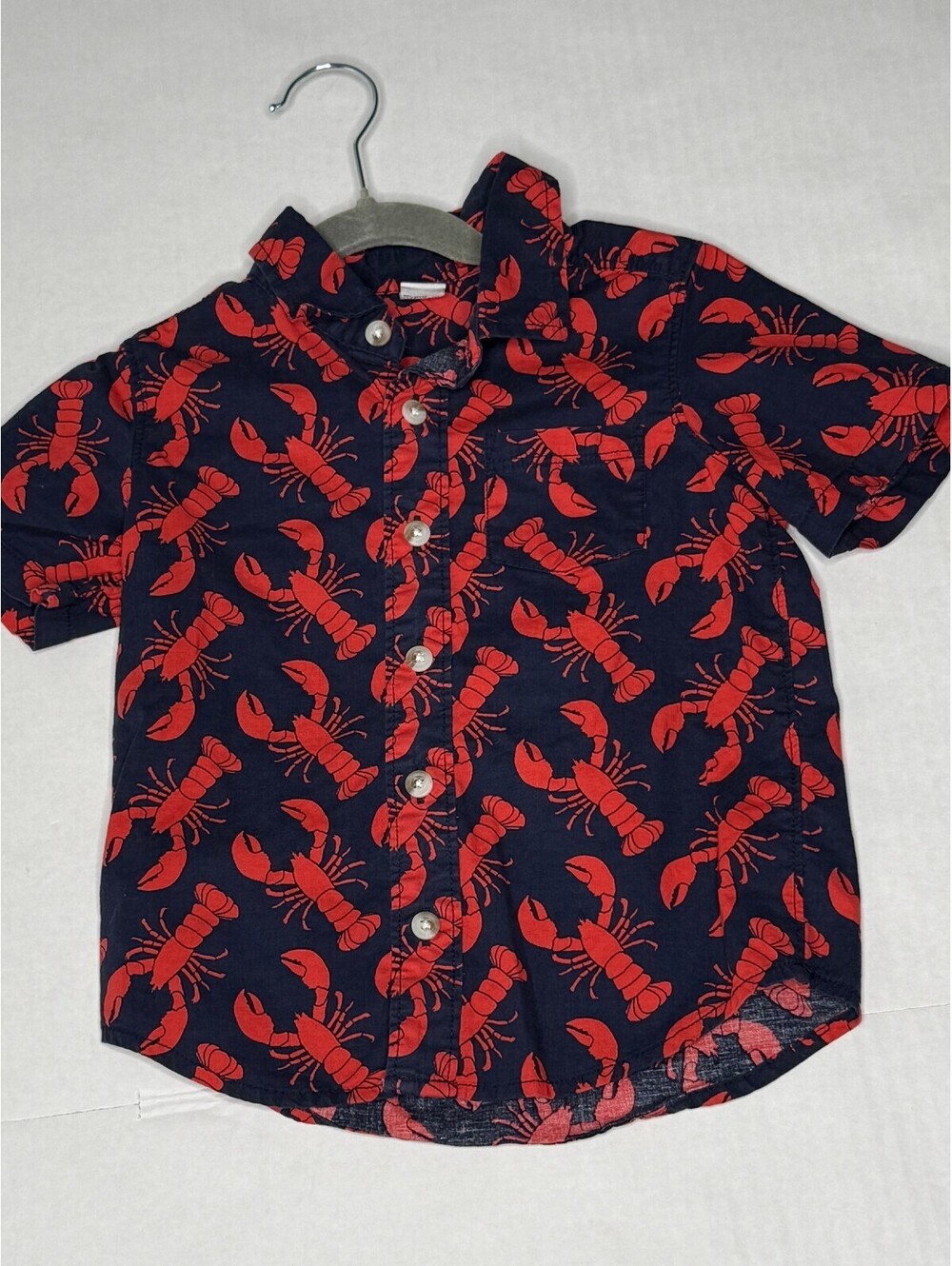 Old Navy Boys Lobster/Crawfish Print Button-Up Shirt Size 3T